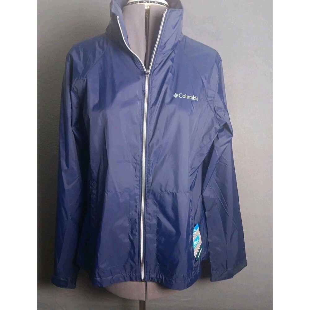 Columbia NWT Womens Switchback III Jacket Large Navy Blue Hood Waterproof New